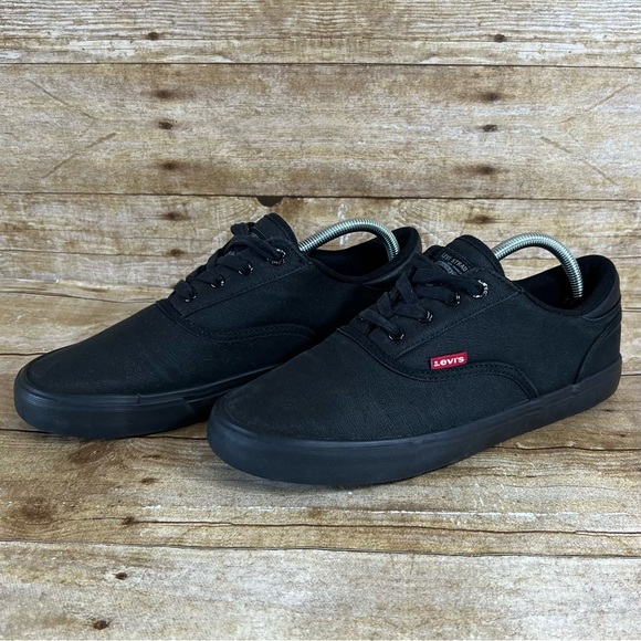Levi’s Size 8 Mens Sneakers Low Top Black - Picture 6 of 14